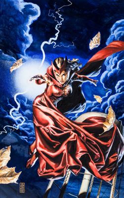 J G Jones : J. G. Jones Avengers V3 #70 Cover Painting Scarlet Witch Original Art Cover (Marvel, 2003)