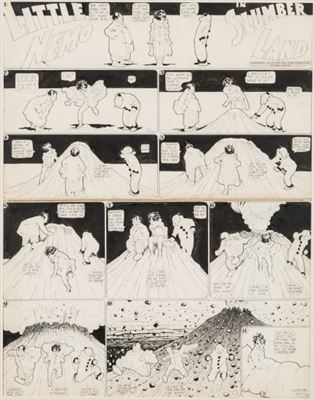 Winsor McCay : Winsor McCay Little Nemo in Slumberland Sunday Comic Strip Original Art dated 7-18-09 (New York Herald, 1909)