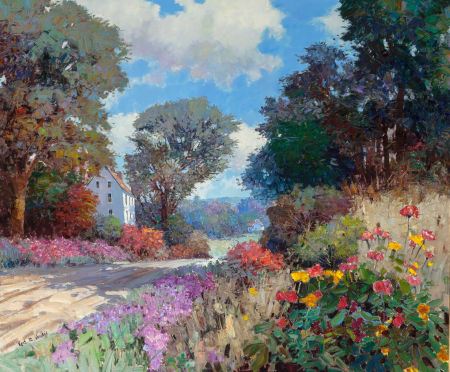 Kent Wallis : Landscape with Wildflowers