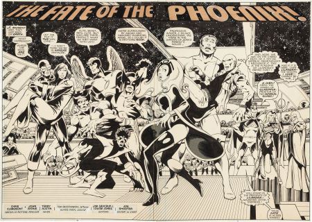 John Byrne : John Byrne and Terry Austin X-Men #137 Double Splash Pages 2-3 Original Art