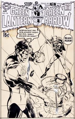 Neal Adams : Neal Adams Green Lantern #76 Cover Green Arrow Original Art