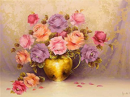 Jeanette Dykman : Still Life Roses