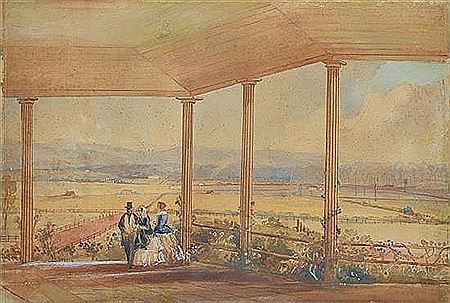 Frederick Garling : View from the Verandah at Hobartville, Seat of Mrs. W. Cox