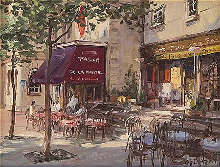 George William Bates : Paris Street Cafe