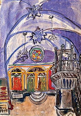 Tsiona Tagger : Synagogue in Safed, 1957