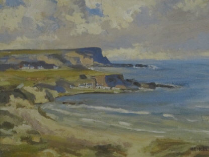 Henry Echlin Neill : Seashore with Cottages