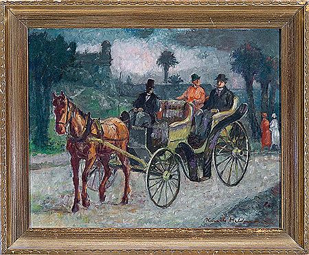 Knute (Sven August) Heldner : 'Horse and Buggy Ride, Bay Street, St. Augustine, Florida'