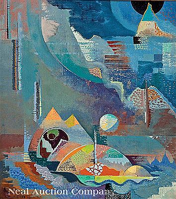 Will Henry Stevens : 'Abstract Landscape in Blue'