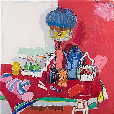 Carlotta Stocker : 'Rotes Stilleben', 1971