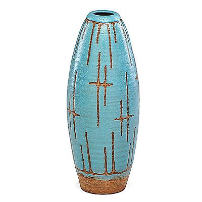 Maija Grotell : Fine large glazed stoneware vase with wax-resist decoration