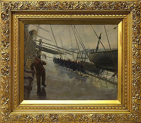 William Ayerst Ingram : On board ship in stormy seas