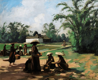 Maurice Menardeau : PETIT MARCHÉ PRÈS D’HAIPHONG (A SMALL MARKET NEAR HAI PHONG)