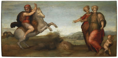 Jacopo Carucci Pontormo : MARCUS CURTIUS LEAPING INTO THE ABYSS