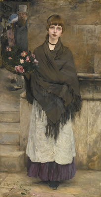 Jules Bastien-Lepage : MARCHANDE DE FLEURS À LONDRES