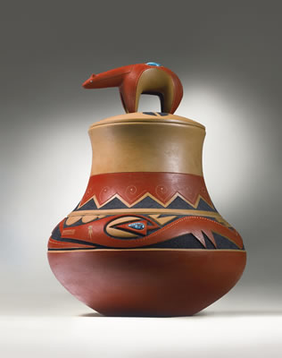 Tony Da : San Ildefonso Polychrome Lidded Jar