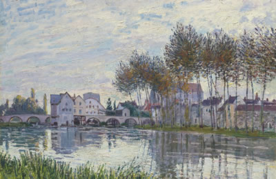 Alfred Sisley : MORET AU COUCHER DU SOLEIL, OCTOBRE