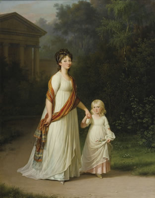 Jens Jorgensen Juel : MARIE-SOPHIE-FREDERIKKE, PRINCESSE DE DANEMARK ET DE NORVÈGE AVEC SA FILLE, LA PRINCESSE CAROLINE