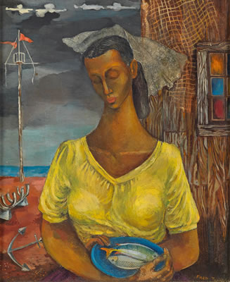 Frederick Douglas Jones Jr : Untitled (Woman with a Fish)