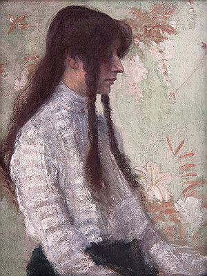 Milos Jiranek : Recto: Girl in a White Blouse (Jewish Beauty) / verso: Landscape from Slovacko (2)