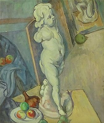 René Morren : Still life statue on a table