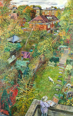 Melissa Scott Miller : 'Back gardens in autumn, Islington'