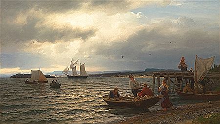 Hans Fredrik Gude : 'Ved Christianiafjorden' 1874