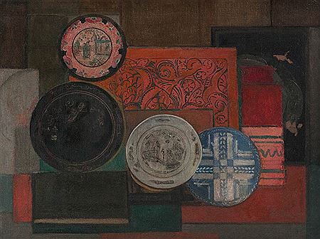 Albert De Roover : Still Life with Plates