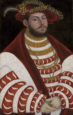 Lucas the Elder Cranach : Portrait of John Frederick I, Elector of Saxony (1503-1554), half-length