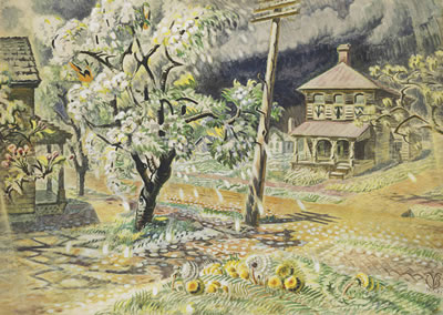 Charles Burchfield : Cherry Blossom Snow