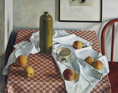 Luigi Lucioni : Red Checkered Tablecloth