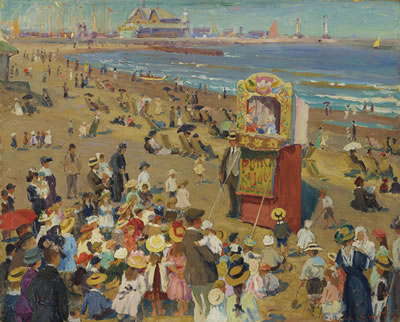 William Samuel Horton : Punch and Judy on the Beach