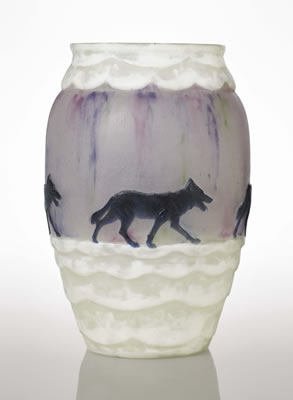 Gabriel Joseph Argy-Rousseau : A 'LES LOUPS DANS LA NEIGE' VASE, DESIGNED 1926