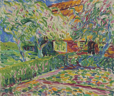 Erich Heckel : Blühende Apfelbäume