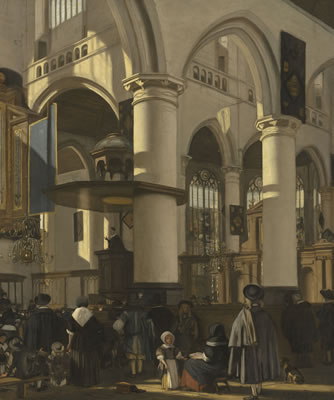 Emanuel de Witte : The interior of the Oude Kerk in Delft