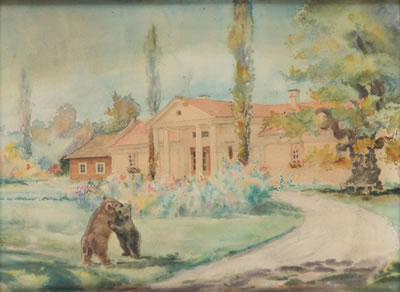 Antoni Stanislaw Chrzanowski : Bears in the front of manor house