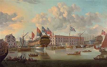 William Pratt : The 'St. Albans' Floated out at Deptford, after John Cleveley the Elder