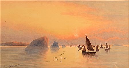 Sydney Ernest Hart : The Fishing Fleet at Sunrise