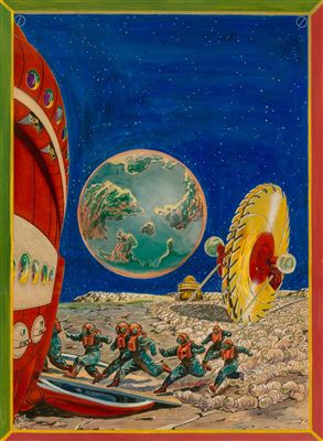 Frank Rudolph Paul : The Vanguard to Neptune, Wonder Stories Quarterly cover