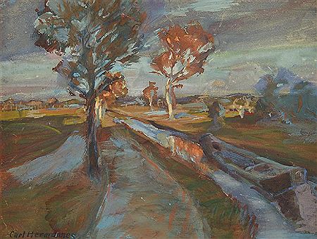 Carl Hermannes : View from Worpswede in Autumn