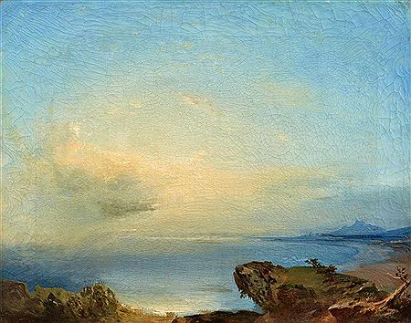 Carl Anton Joseph Rottmann : Morgensonne über dem Meer