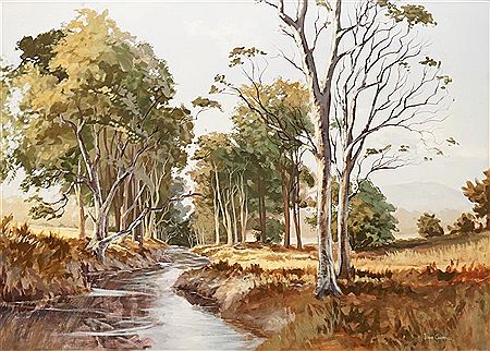 Irvine Campbell : Sunlit Cox's River, Megalong Valley