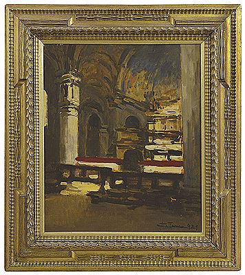 Achille Cattaneo : Interno di chiesa, 1929