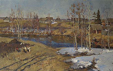 Vladimir Feodorovich Stozharov : Spring in Zhelnikha Village