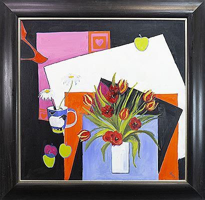 Rowena Laing : TULIPS AND GREEN APPLES