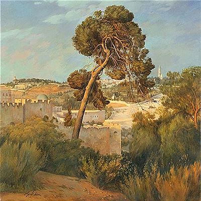 Elena Adam : Pine tree overlooking the old city