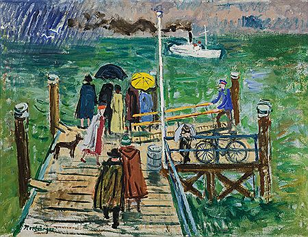 Josef Herburger : Landing stage in the rain