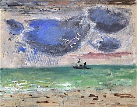 Josef Herburger : Foehn storm - thunderstorm at the lake, ca. 1960