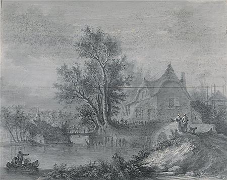 Aignan-Thomas Desfriches : Maison en bord de rivière