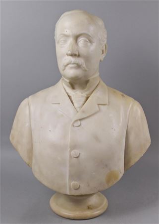 Longworth Nicholas Powers : MARBLE BUST OF A MAN