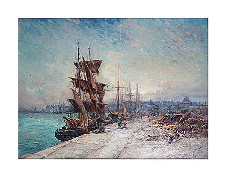 Emile Noirot : Harbor scene